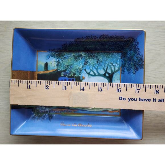 TRINKET DISH-ROSINA WACHTMEISTER-Germany-Blue Gold-Display-Candy-Rare Design - Picture 8 of 10